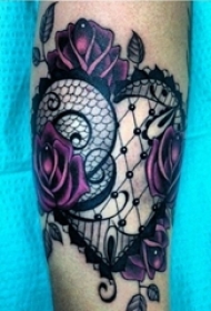 多款个性蕾丝花边植物素材简单线条花朵纹身图案