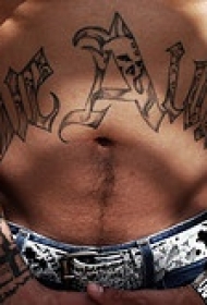 黑白字母花体纹身图案