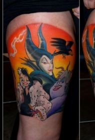 腿部典型卡通人物漫画英雄纹身图案