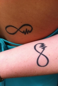 情侣手臂无穷符号纹身图案