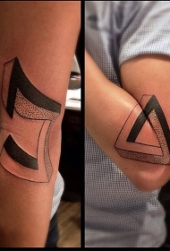 胳膊雕刻风格神秘符号纹身图案