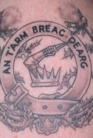 苏格兰标志皇冠花卉纹身图案