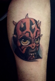 有趣的卡通大眼睛怪物头部纹身图案
