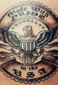 肩部棕色美国图标纹身图案