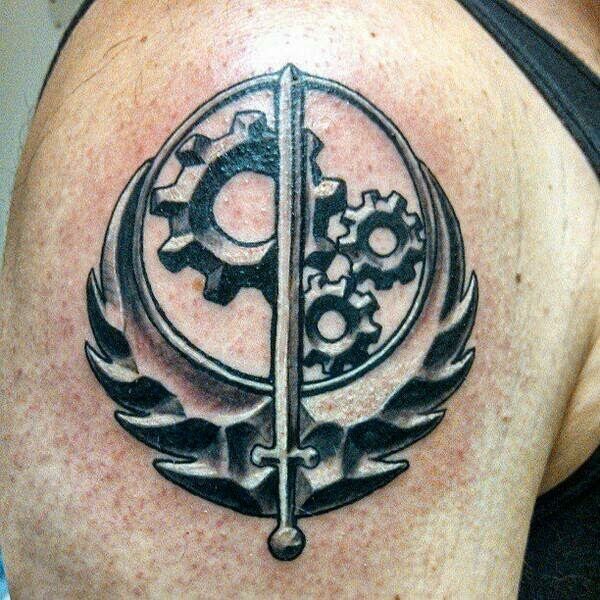 大臂黑色星球大战主题符号纹身图案