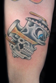 卡通汽车发动机彩色纹身图案