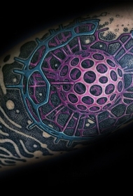 手臂新学校插画风格彩色大分子纹身