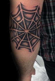 黑白蜘蛛网与阴影纹身图案