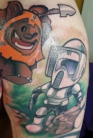 肩部卡通伊渥克和风暴骑兵纹身图案