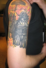 肩部彩色达斯·维德公司人物纹身