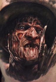 非常逼真的彩色恐怖怪物纹身图案