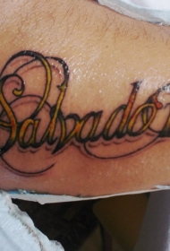 手臂彩色的英文名称纹身图案