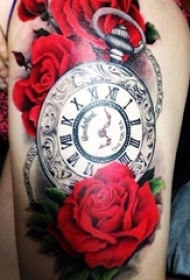 一组创意个性复古怀表纹身图案