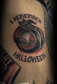 好看的黑色南瓜字母纹身图案