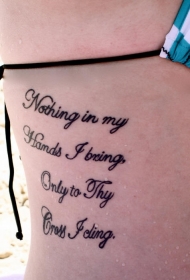 侧肋好看的英文字母纹身图案