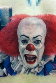 恐怖小丑肖像纹身图案