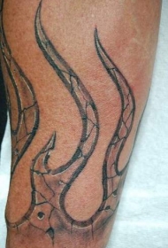 石纹火焰立体3D纹身图案