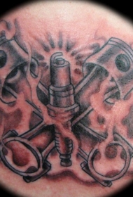 汽车发动机气缸纹身图案