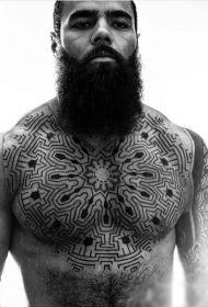 胸部装饰风格黑色饰品纹身图案