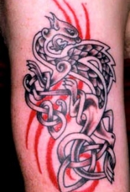 凯尔特风格怪兽纹身图案