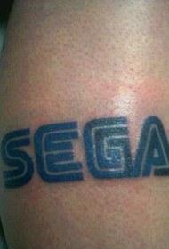 蓝色的字母标志纹身图案