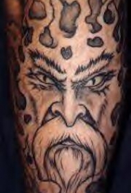 维京战士愤怒的眼睛纹身图案