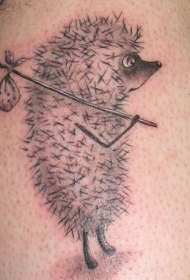 搞笑的卡通刺猬背包包可爱纹身图案