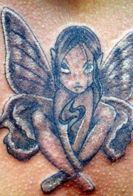 黑灰精灵纹身图案