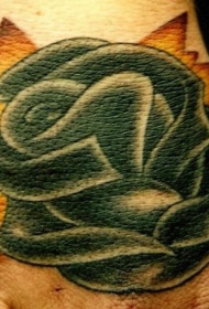 手背黑色玫瑰经典纹身图案