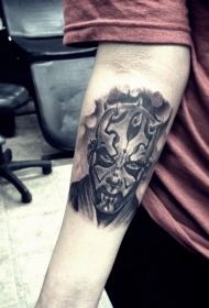 手臂old school黑白星球大战达斯摩尔纹身图案