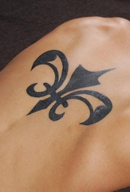 部落百合花纹章黑色纹身图案