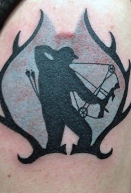 大腿手绘射手人像纹身图案