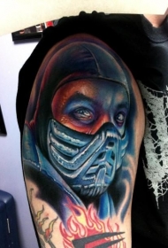 现代风格肩部凡人格斗纹身图案