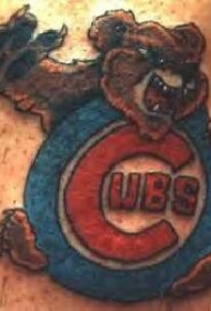 小熊队标志彩绘纹身图案