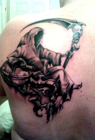 死神坐在王座纹身图案