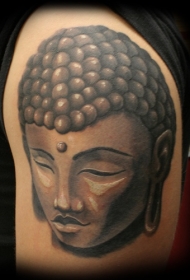 如来佛祖头像黑色纹身图案
