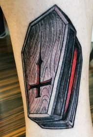 old school木棺材和十字架纹身图案