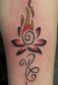 部落风图腾百合花火焰简约纹图案