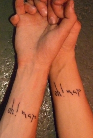 手臂个性英文字母纹身图案