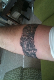 手臂装饰黑灰浪花臂环纹身图案缩略频道推荐图
