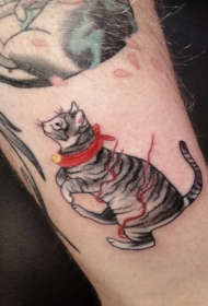 日式可爱的卡通猫咪纹身图案