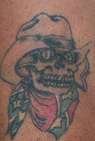 彩色骷髅纹身图片