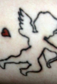 手臂彩色爱的天使纹身图案