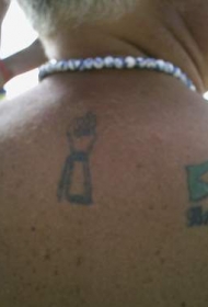 背部阿根廷国旗彩色纹身图案