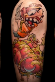 卡通主题彩色有趣的生物纹身图案