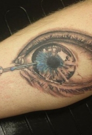 手臂令人毛骨悚然注射眼睛纹身图案
