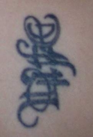 死亡花体字符纹身图案