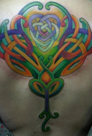 彩色漂亮的凯尔特结纹身图案