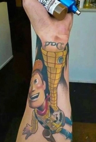 手臂彩色玩具故事牛仔英雄纹身图案