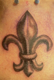 脖子棕色鸢尾符号纹身图案